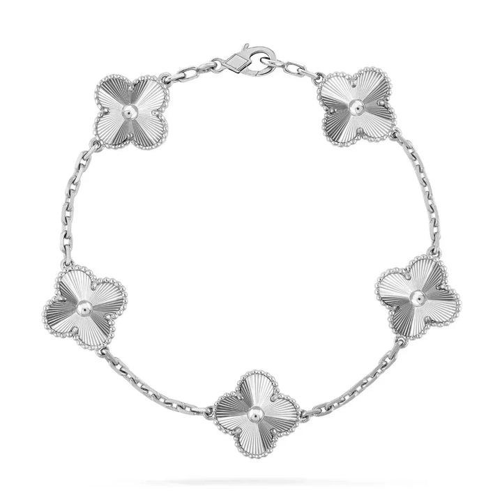 Abby | Elegant Red Clover Charm Bracelet - Gold Plated Sterling Silver