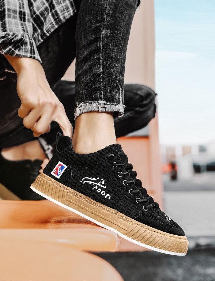 Naila | Textured Platform Sneakers With Gum Sole