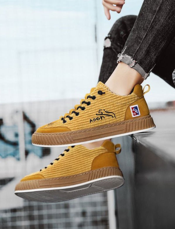 Naila | Textured Platform Sneakers With Gum Sole