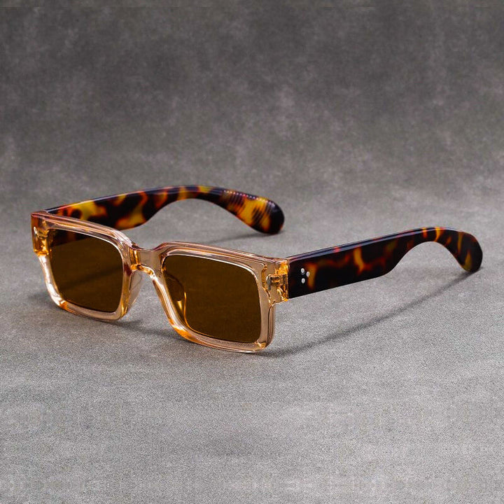 Eliza | Stylish Retro Square Frame Sunglasses With Blue Lenses