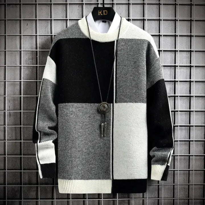 Margot | Stylish Color Block Crew Neck Knit Sweater