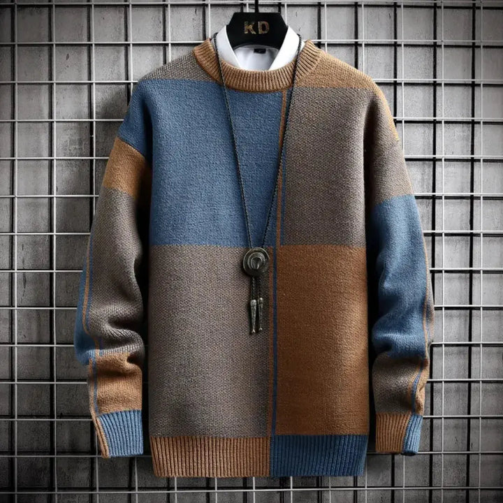 Margot | Stylish Color Block Crew Neck Knit Sweater