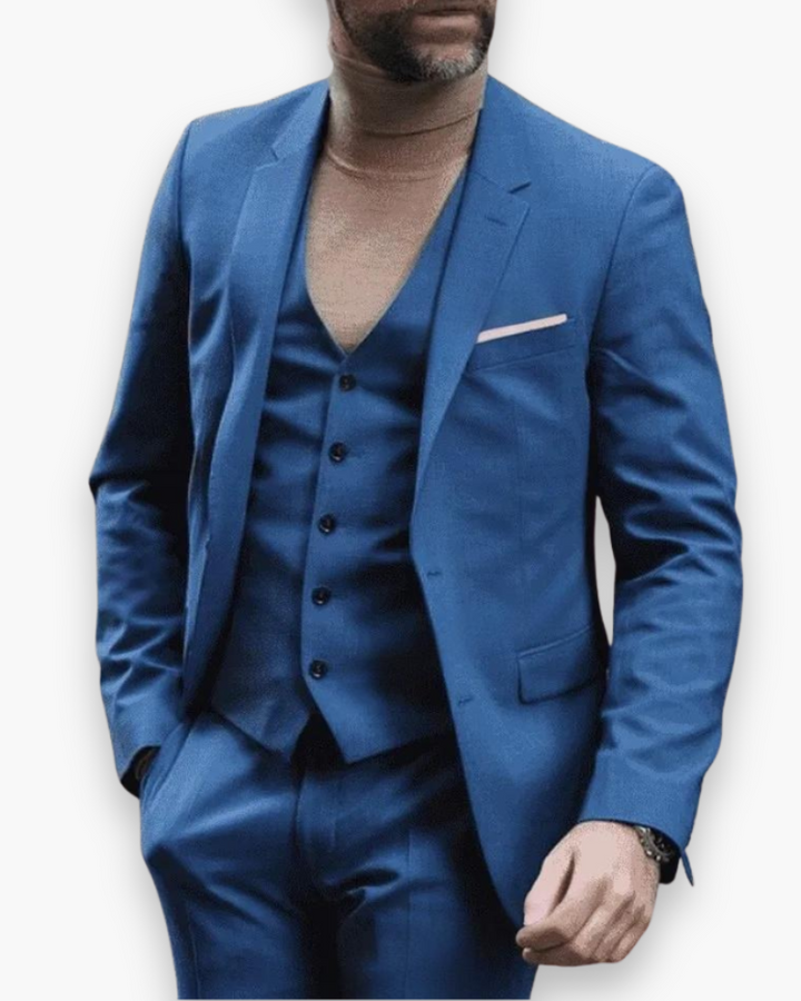 Evelyn | Elegant Men's Three-Piece Olive Green Slim Fit Suit