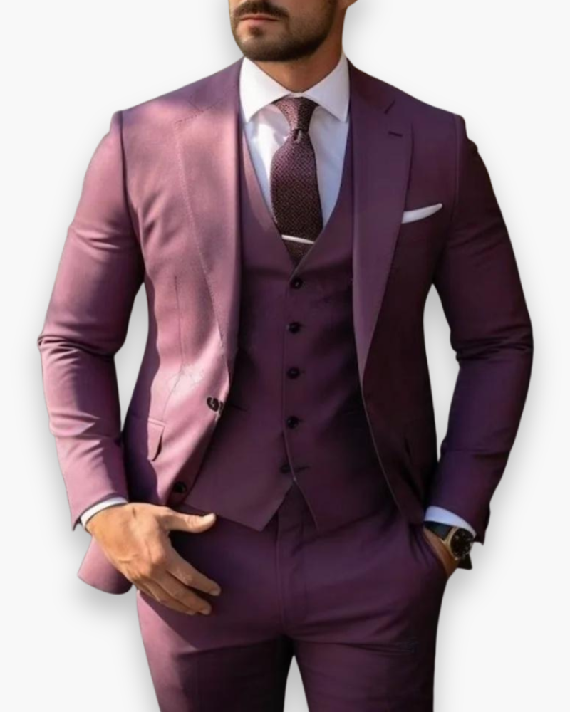Evelyn | Elegant Men's Three-Piece Olive Green Slim Fit Suit