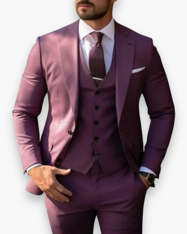 Evelyn | Elegant Men's Three-Piece Olive Green Slim Fit Suit