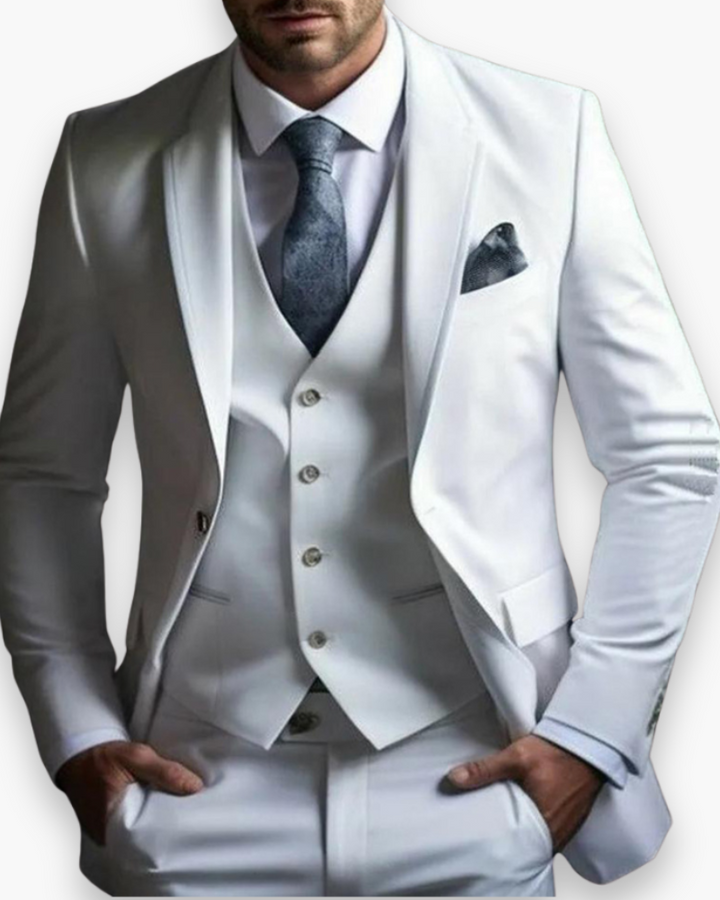 Evelyn | Elegant Men's Three-Piece Olive Green Slim Fit Suit