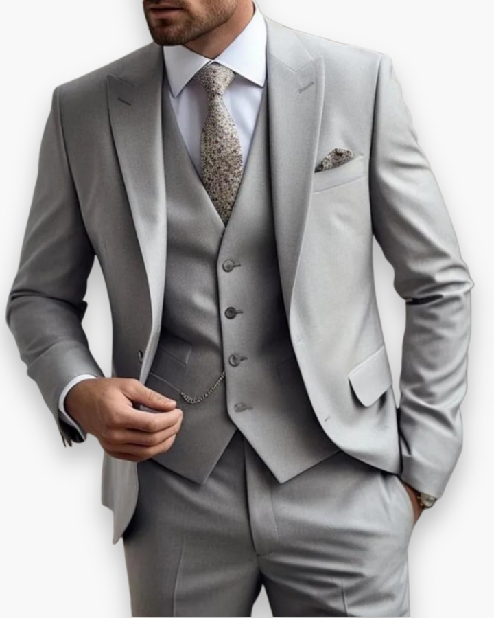Evelyn | Elegant Men's Three-Piece Olive Green Slim Fit Suit