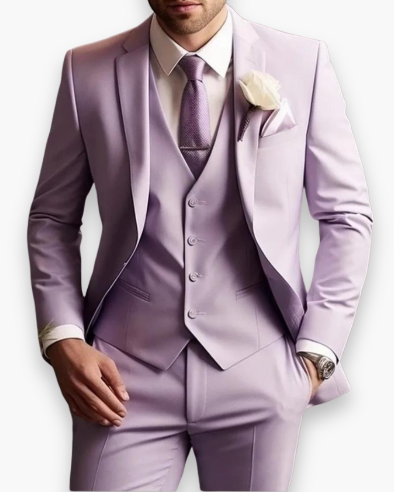 Evelyn | Elegant Men's Three-Piece Olive Green Slim Fit Suit