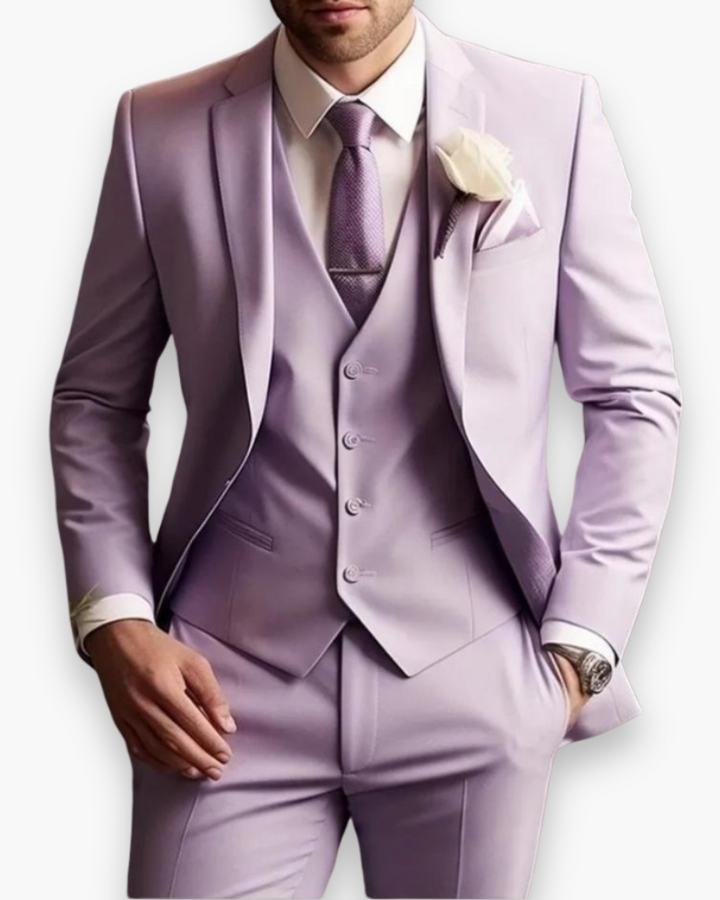 Evelyn | Elegant Men's Three-Piece Olive Green Slim Fit Suit