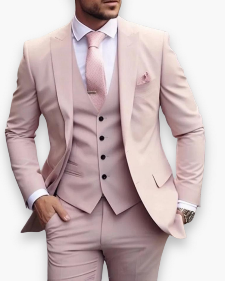 Evelyn | Elegant Men's Three-Piece Olive Green Slim Fit Suit