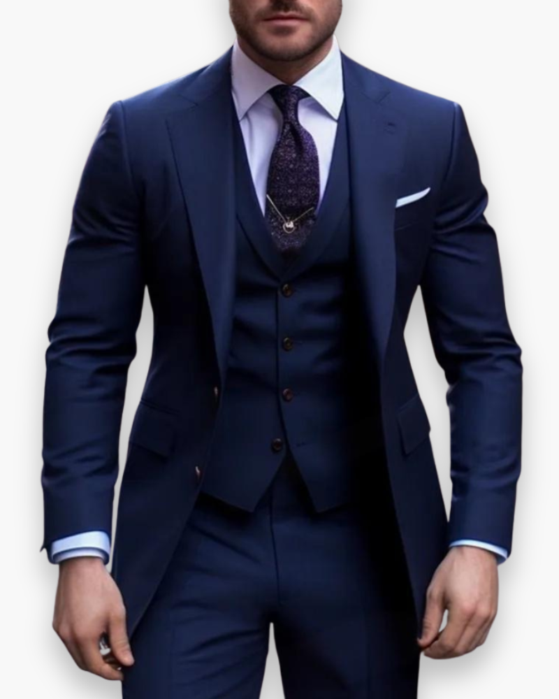 Evelyn | Elegant Men's Three-Piece Olive Green Slim Fit Suit