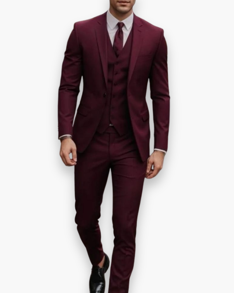 Evelyn | Elegant Men's Three-Piece Olive Green Slim Fit Suit