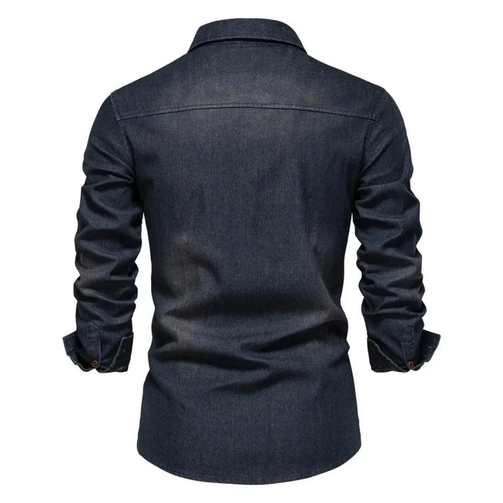 Sage | Stylish Long Sleeve Denim Button Up Shirt