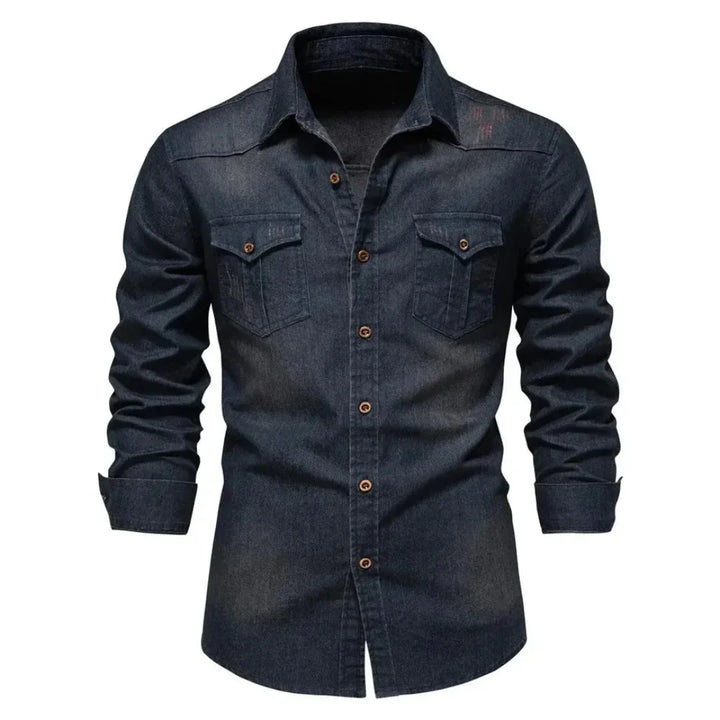 Sage | Stylish Long Sleeve Denim Button Up Shirt