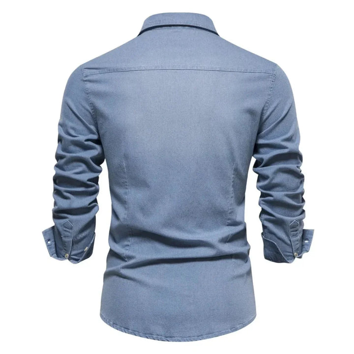 Sage | Stylish Long Sleeve Denim Button Up Shirt