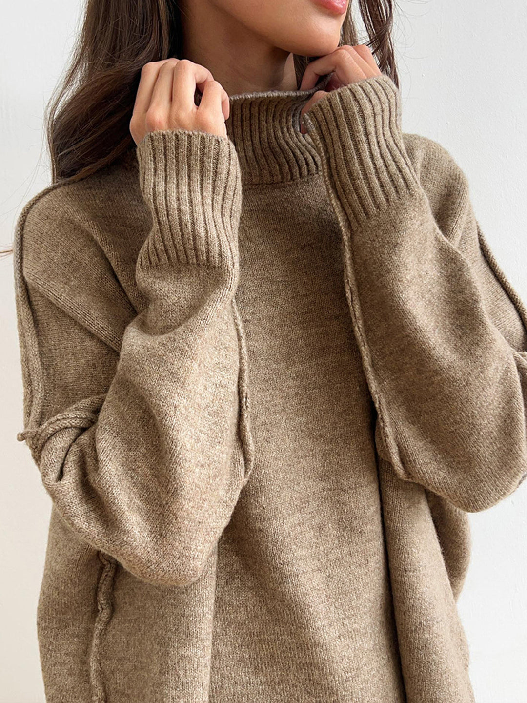Tessa | Chic Turtleneck Knit Lounge Set With Wide-Leg Pants