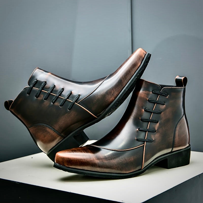 Rodrigo | Elegant Lace-Up Leather Dress Boots Men