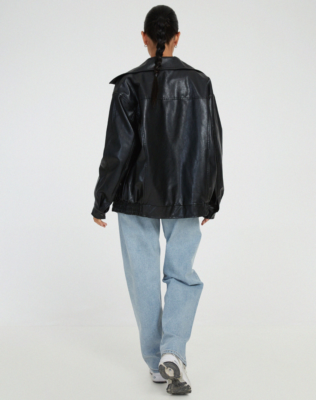 Sybil | Chic Oversized Leather Bomber Jacket Women