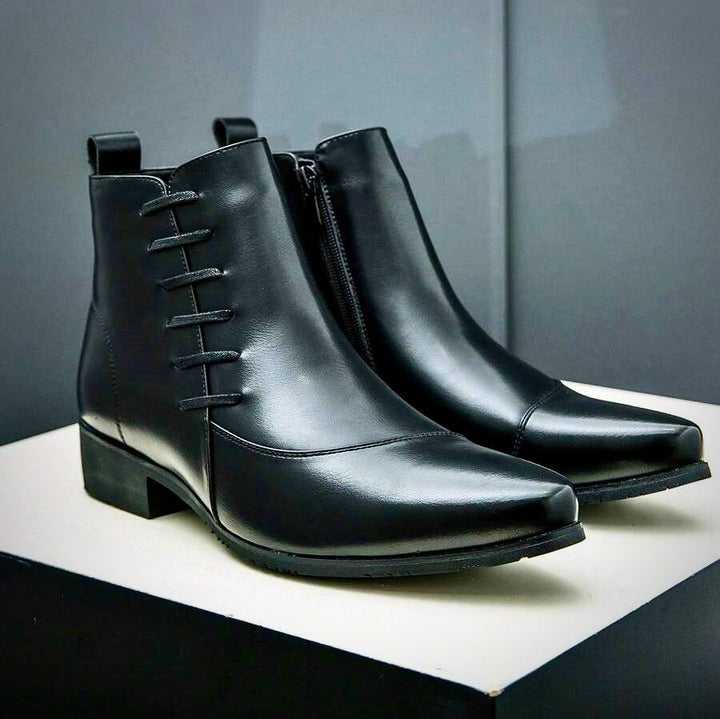 Rodrigo | Elegant Lace-Up Leather Dress Boots Men
