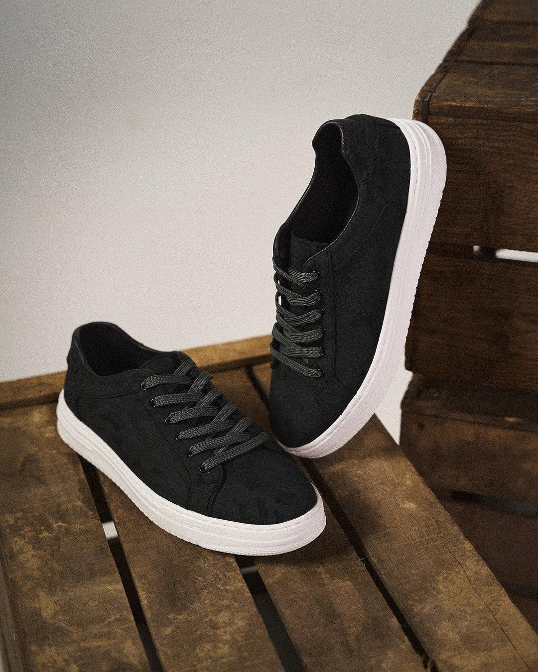 Margot | Stylish Black Leather Lace-Up Sneakers For Men