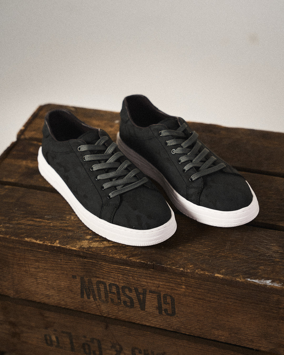 Margot | Stylish Black Leather Lace-Up Sneakers For Men