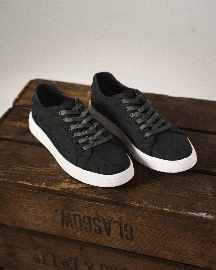 Margot | Stylish Black Leather Lace-Up Sneakers For Men