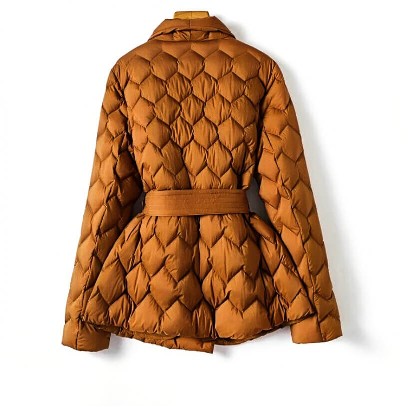 Maeve | Chic Quilted Down Coat With Belted Wrap Silhouette