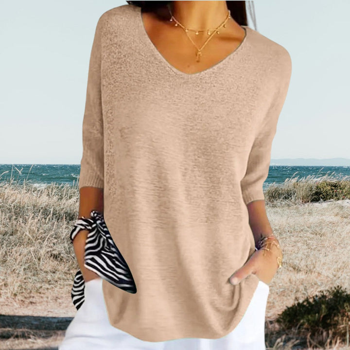Freya | Effortless V-Neck Lightweight Summer Sweater