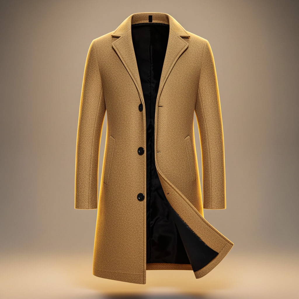 Harrison | Stylish Single Breasted Long Cotton Overcoat