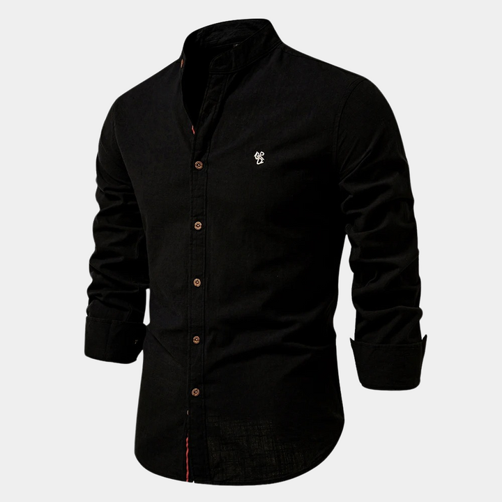 Elliot | Stylish Men's Mandarin Collar Linen Button Up Shirt