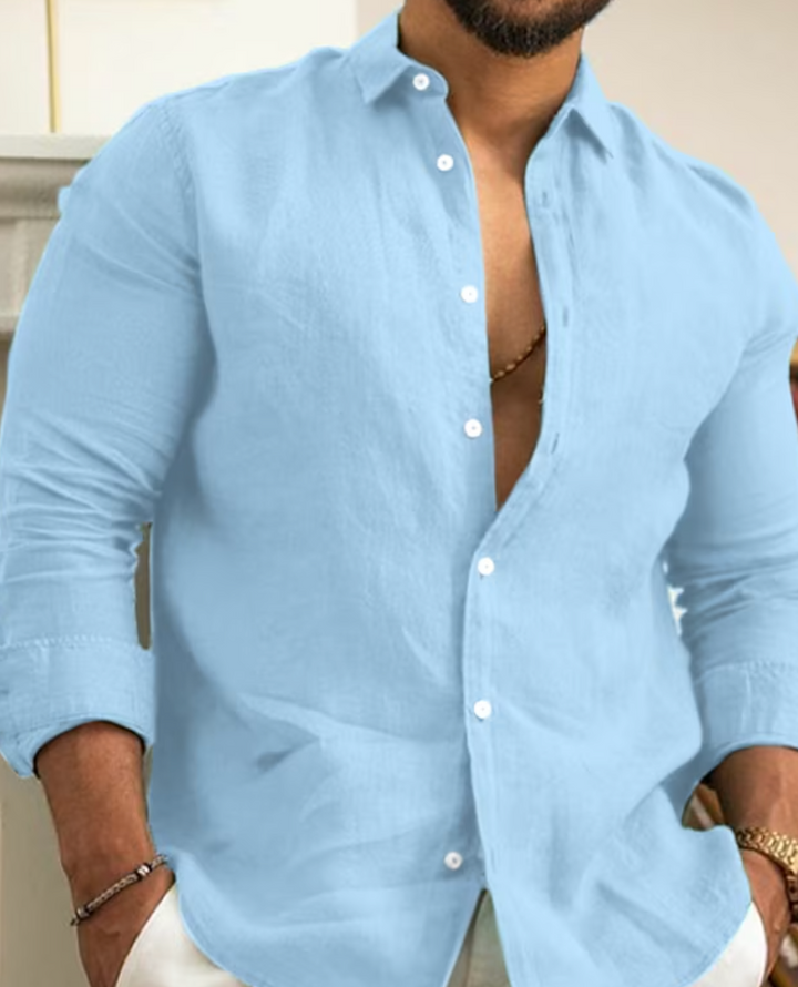 Luca | Stylish Long Sleeve Linen Button Up Shirt
