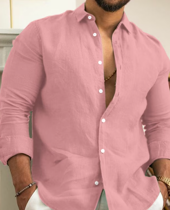 Thea | Stylish Men's Long Sleeve Linen Button Up Shirt