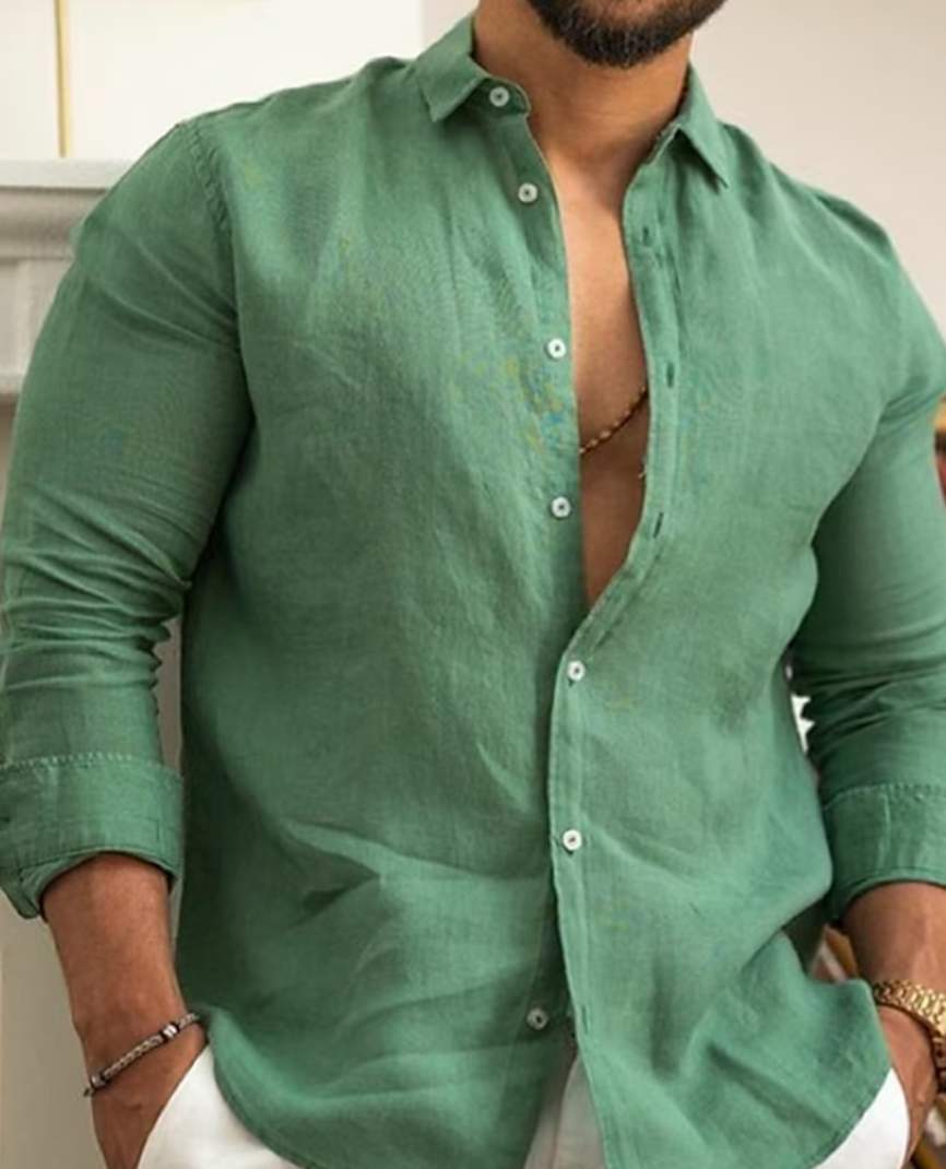 Luca | Stylish Long Sleeve Linen Button Up Shirt