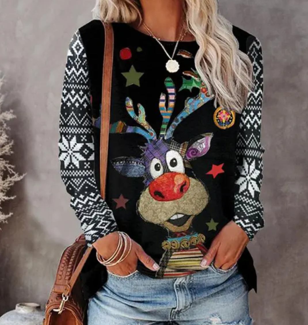Rosette | Festive Christmas Reindeer Holiday Sweater