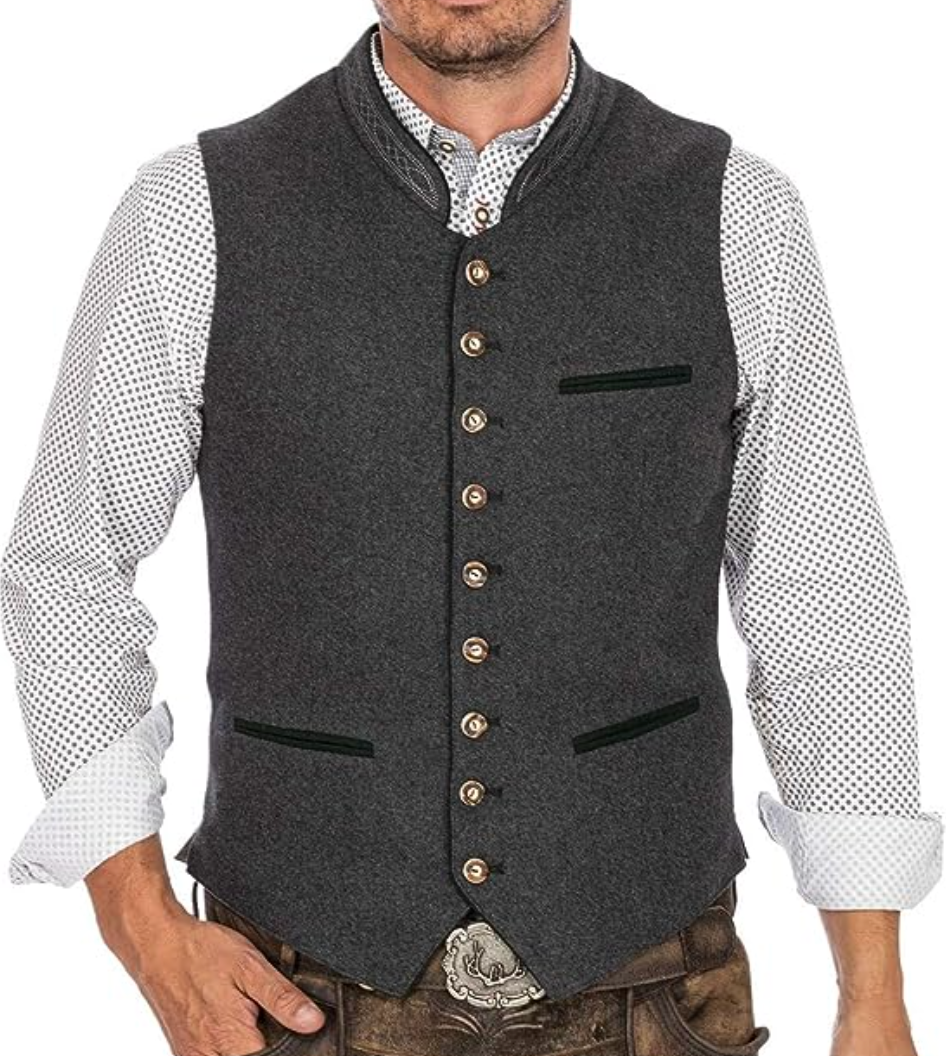 Heidi | Stylish Traditional Trachten Vest Men Slim Fit