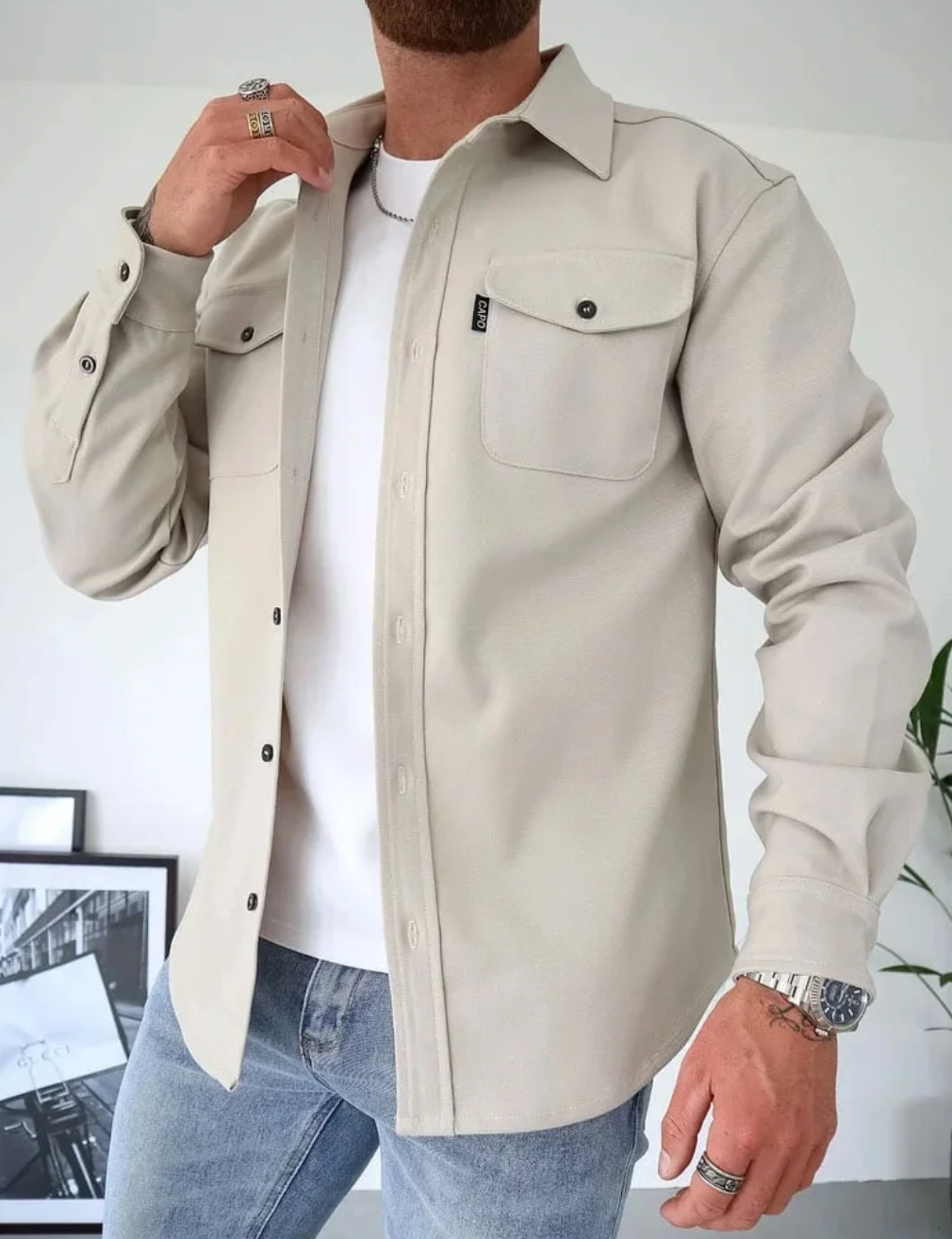 Gabriel | Stylish Button-Up Overshirt With Chest Pockets
