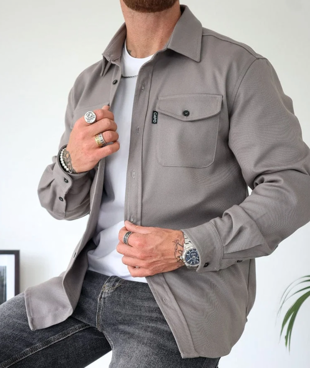 Gabriel | Stylish Button-Up Overshirt With Chest Pockets