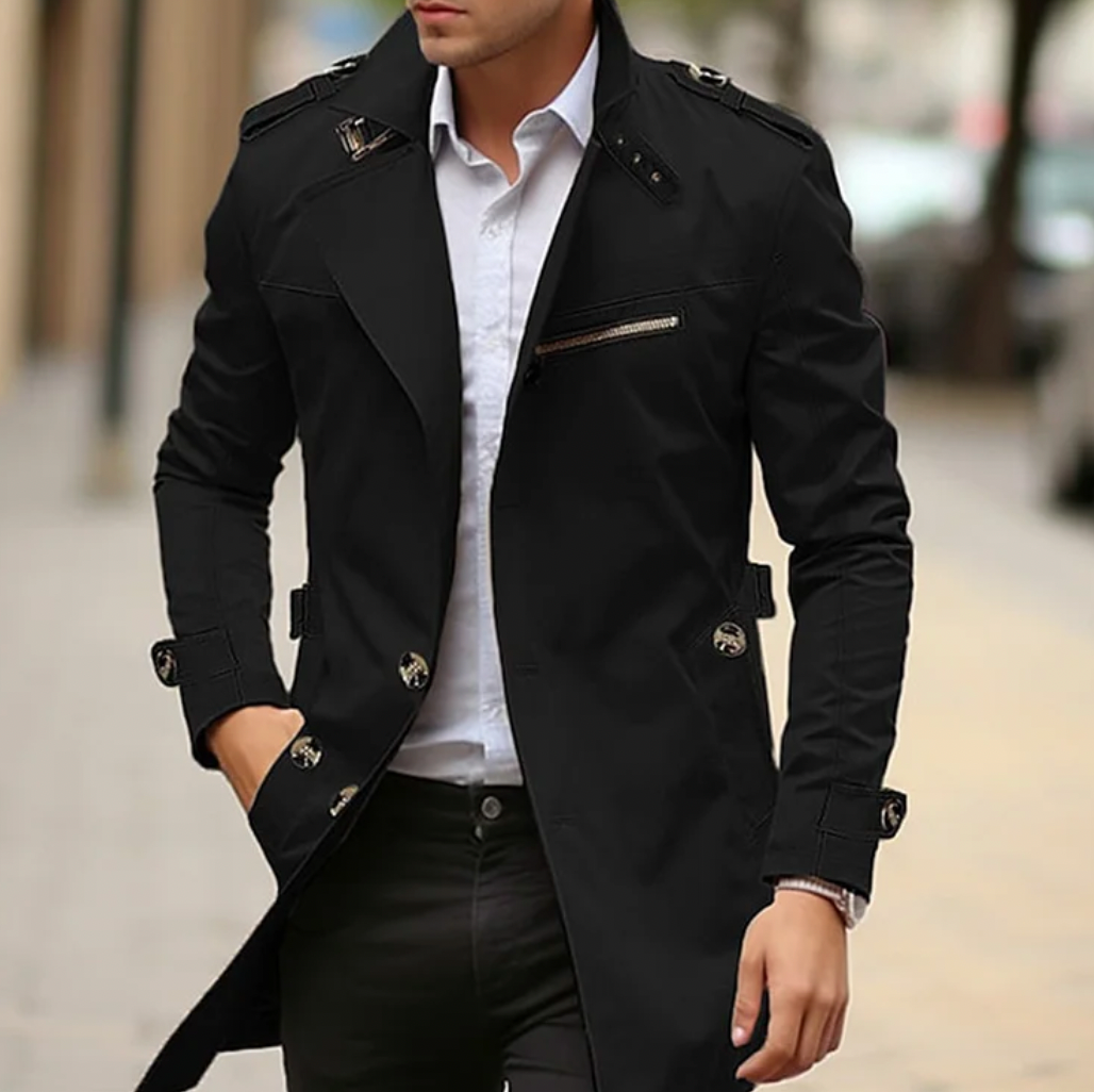 Julian | Elegant Double-Breasted Trench Coat For Men