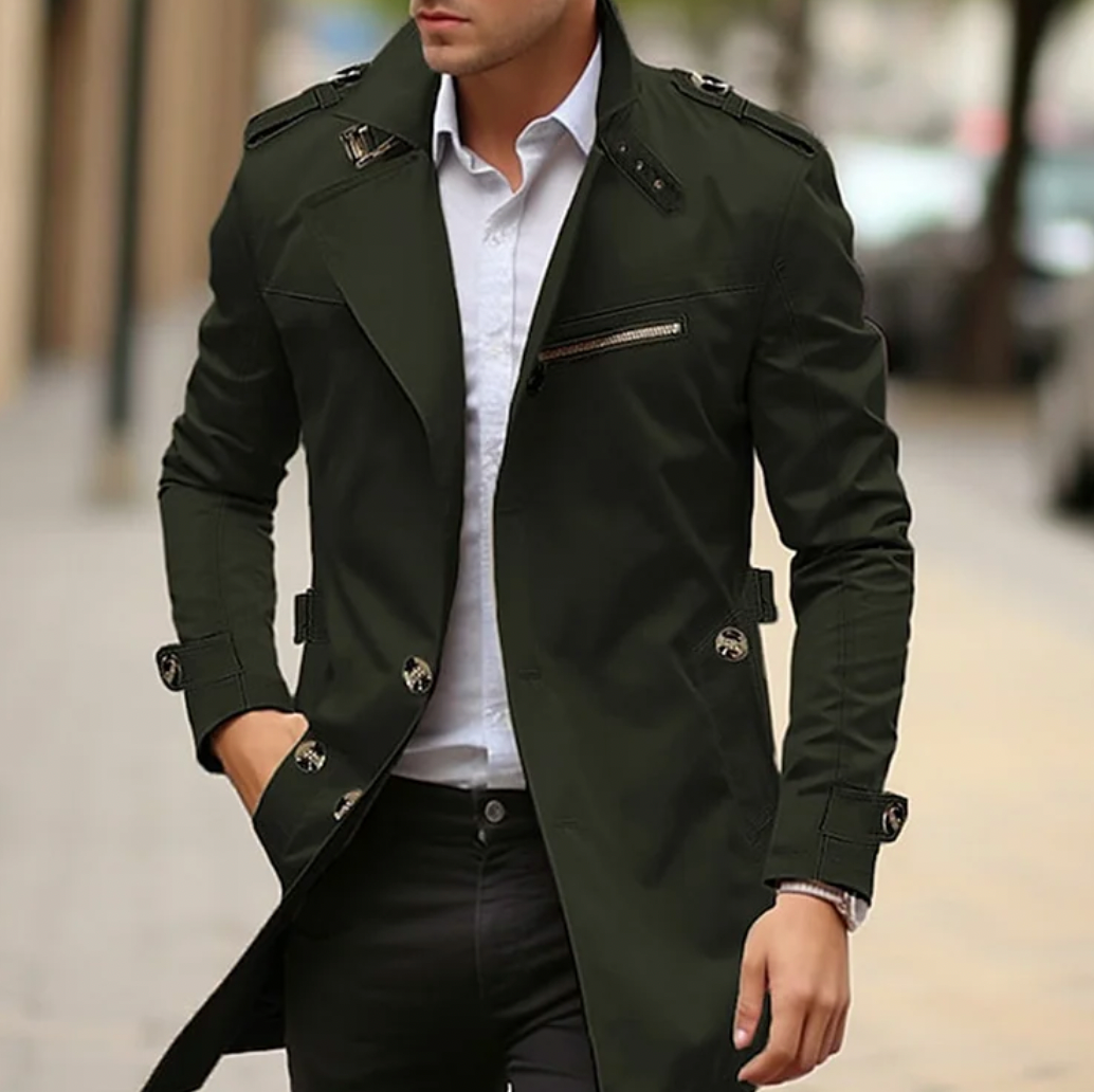 Julian | Elegant Double-Breasted Trench Coat For Men