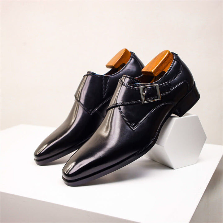 Sergio | Elegant Italian Leather Monk Strap Dress Shoes