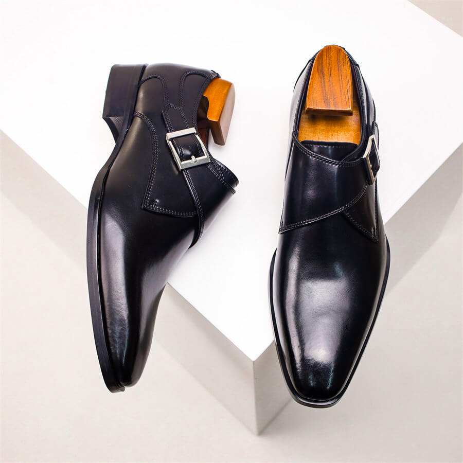 Sergio | Elegant Italian Leather Monk Strap Dress Shoes