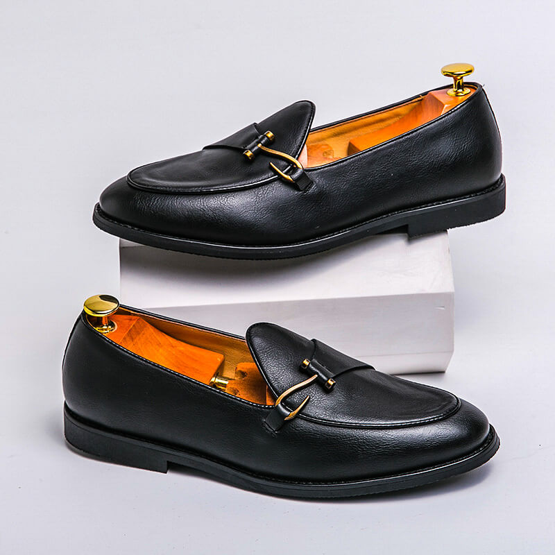 Elyse | Elegant Hook Detail Leather Loafers For Men