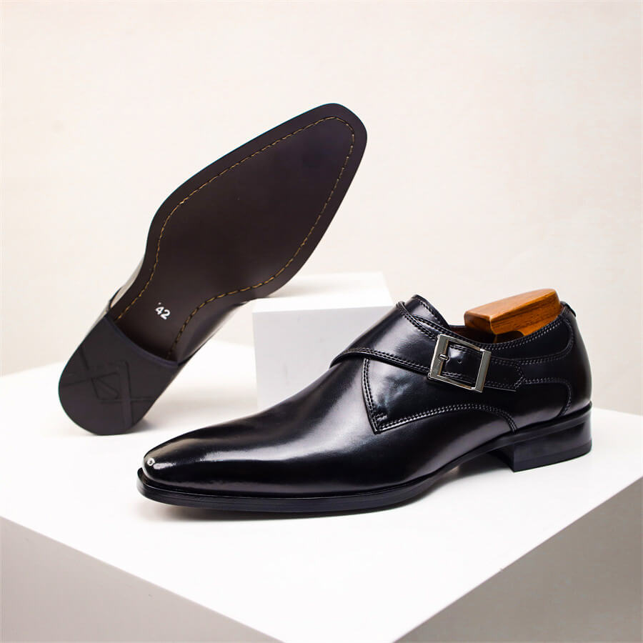 Sergio | Elegant Italian Leather Monk Strap Dress Shoes
