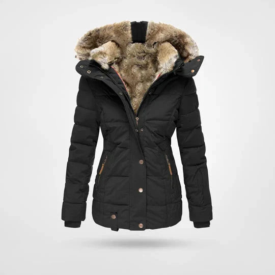 Eloise | Chic Waterproof Fur Hood Quilted Puffer Winter Jacket