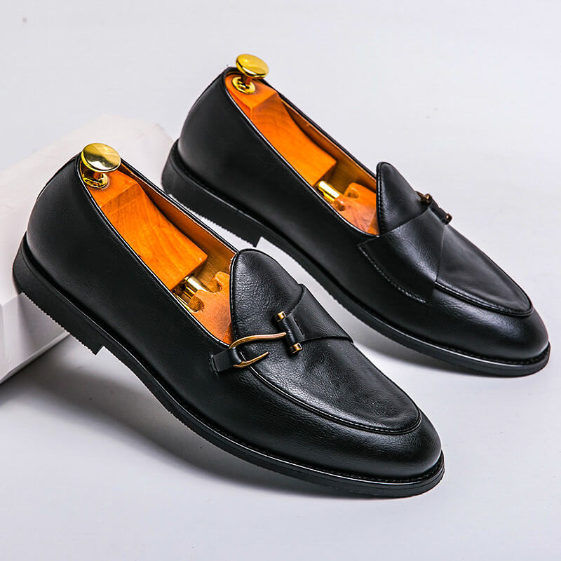 Elyse | Elegant Hook Detail Leather Loafers For Men