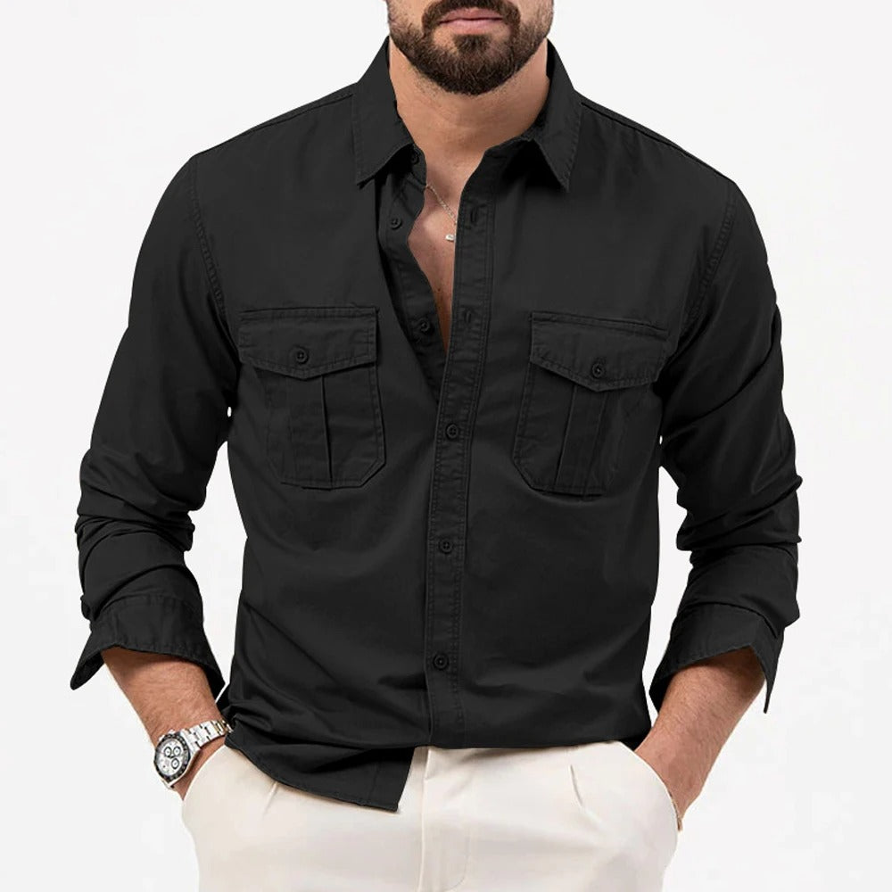 Bennett | Stylish Long Sleeve Button Up Shirt With Dual Chest Pockets