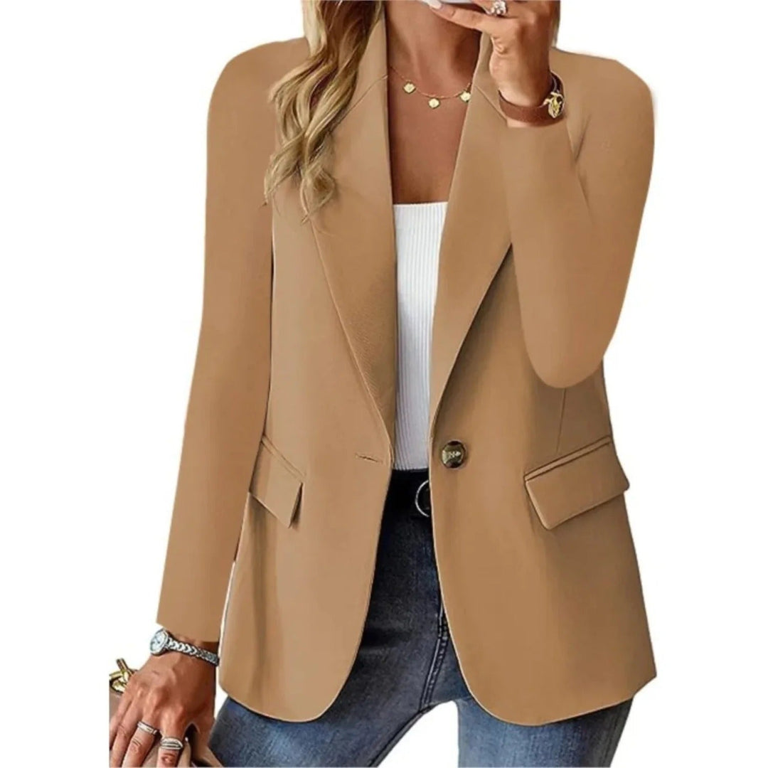 Felicity | Elegant Single Button Hot Pink Blazer With Notched Lapels