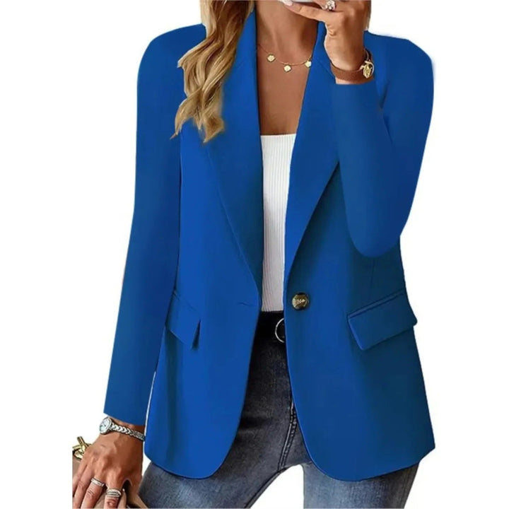 Felicity | Elegant Single Button Hot Pink Blazer With Notched Lapels