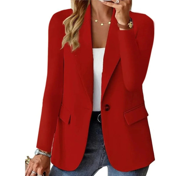 Felicity | Elegant Single Button Hot Pink Blazer With Notched Lapels