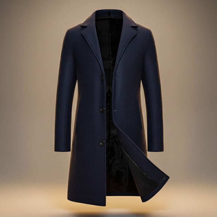 Harrison | Stylish Single Breasted Long Cotton Overcoat